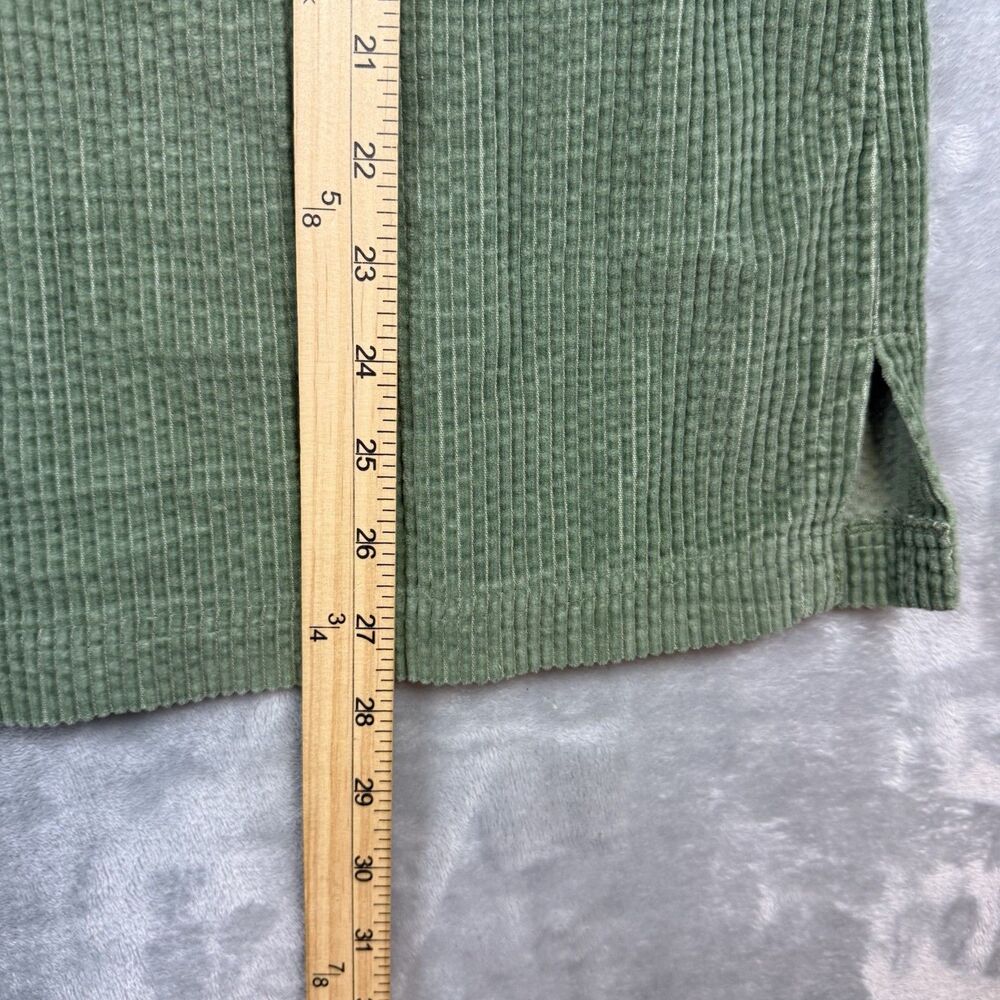 LL Bean Green Corduroy Button Up Shirt Jacket XL Cotton Shacket - Picture 8 of 8